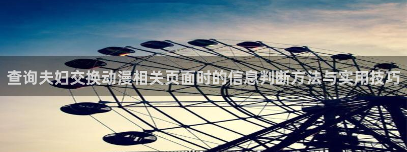 动漫天堂最新作品:查询夫妇交换动漫相关页面时的信息判断方法与实用技巧配图