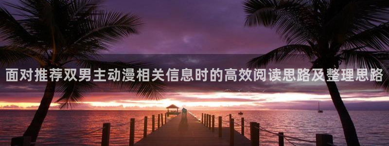 动漫天堂精品作品:面对推荐双男主动漫相关信息时的高效阅读思路及整理思路配图